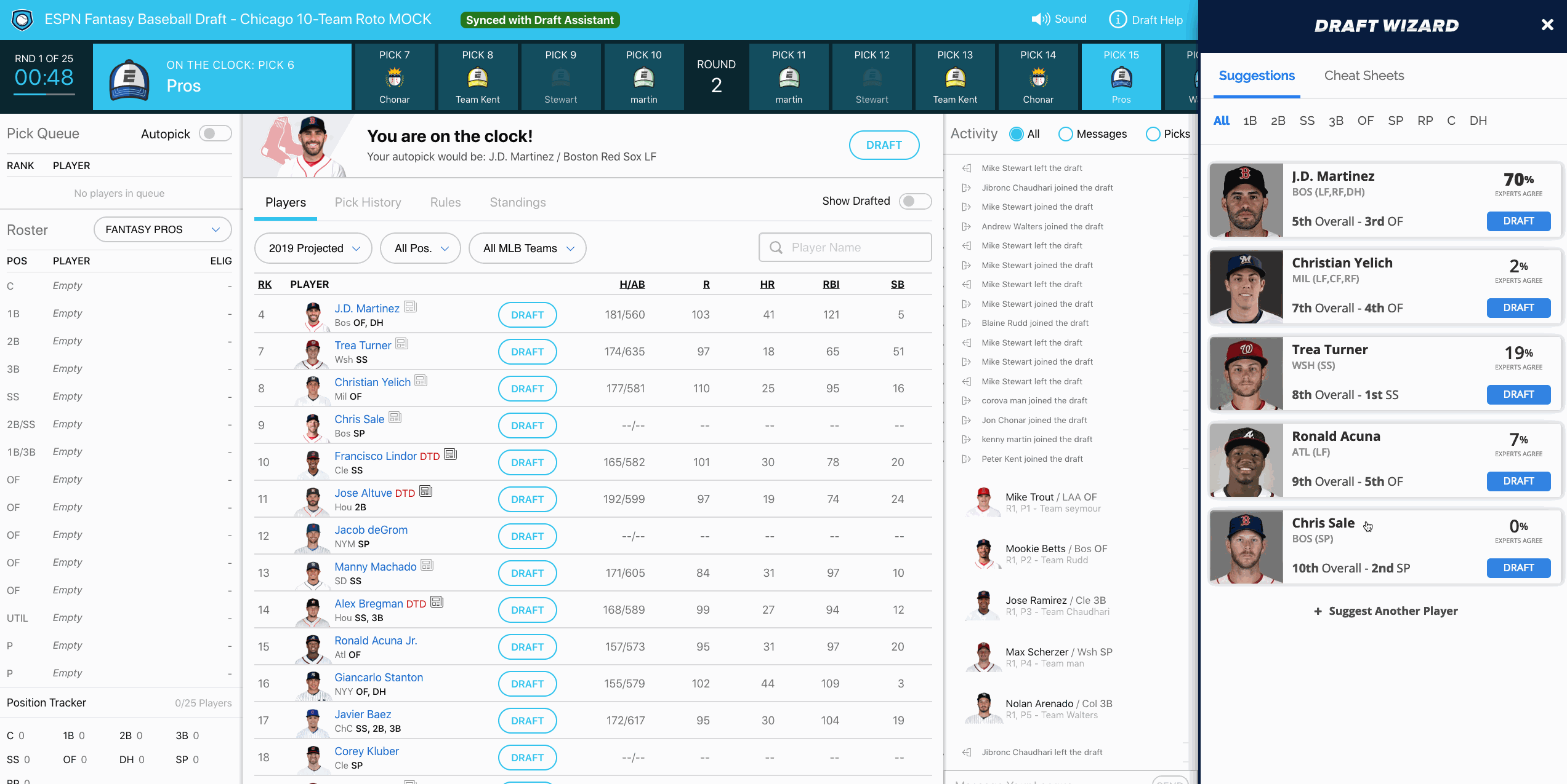 FantasyPros Draft Wizard Assistant 