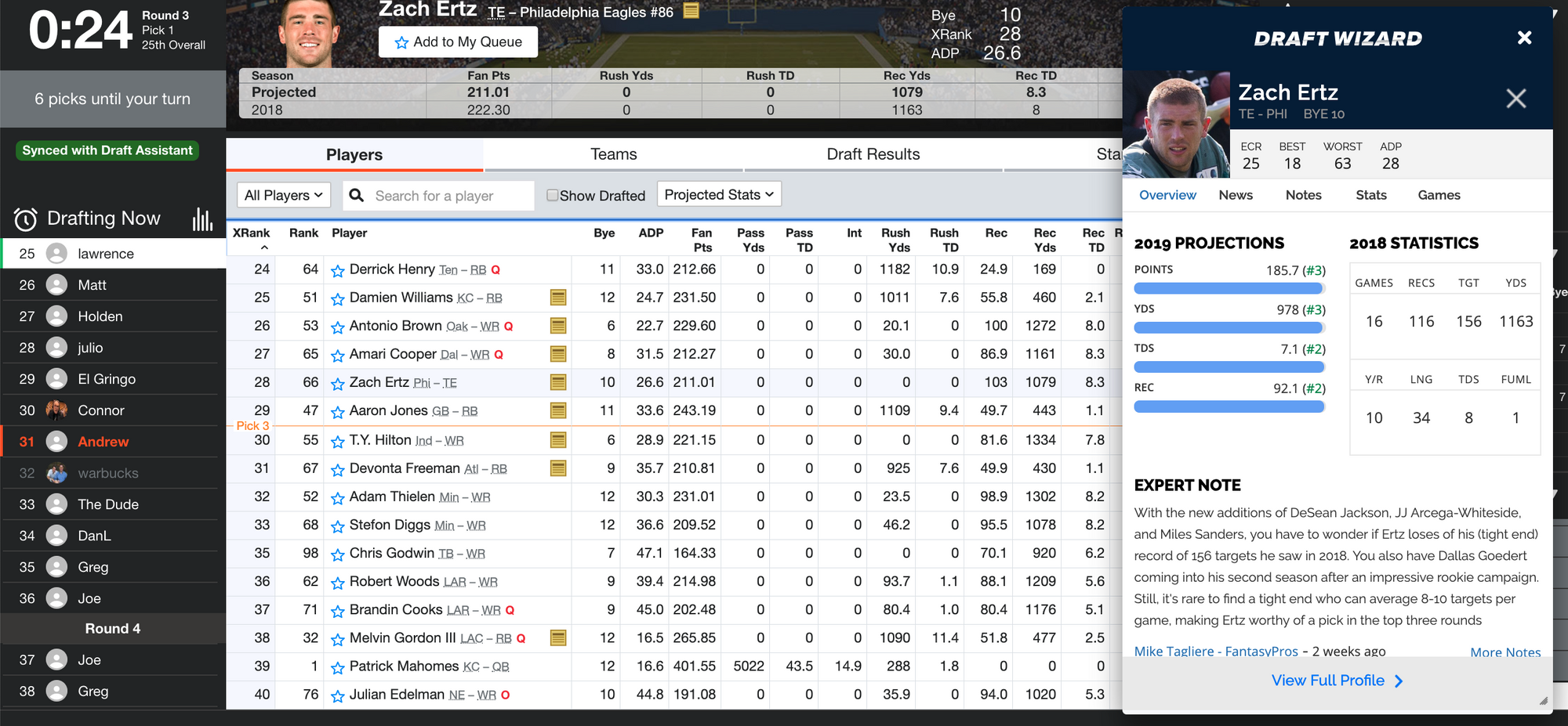 Fantasy Draft + (Live Yahoo FF Draft Assistant) (Chrome Extension