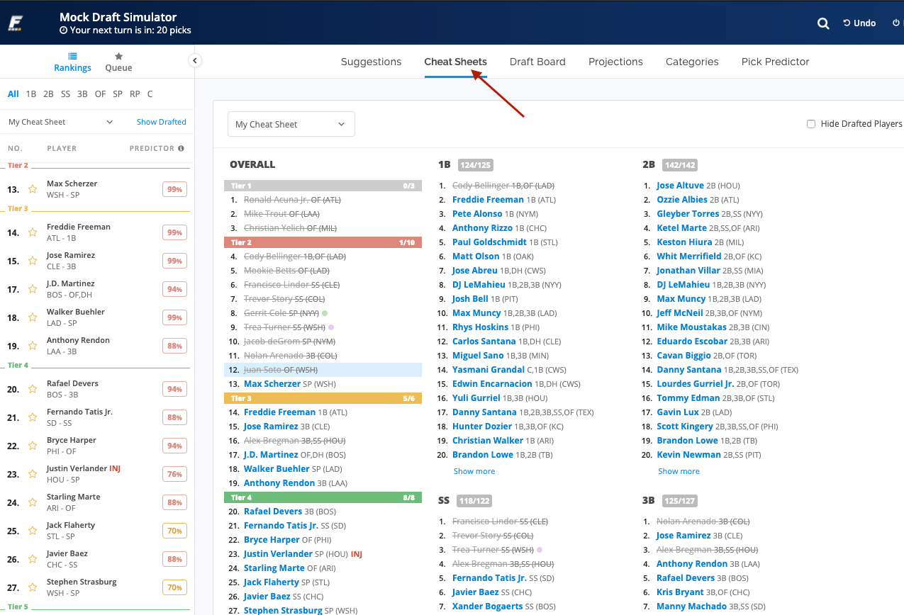 The new Fantasy Baseball Index Cheat Sheet is available - Get simple  one-page cheat sheets for mixed, AL-only and NL-only drafts, plus fantasy  depth charts, stat projections in Excel format, and extensive