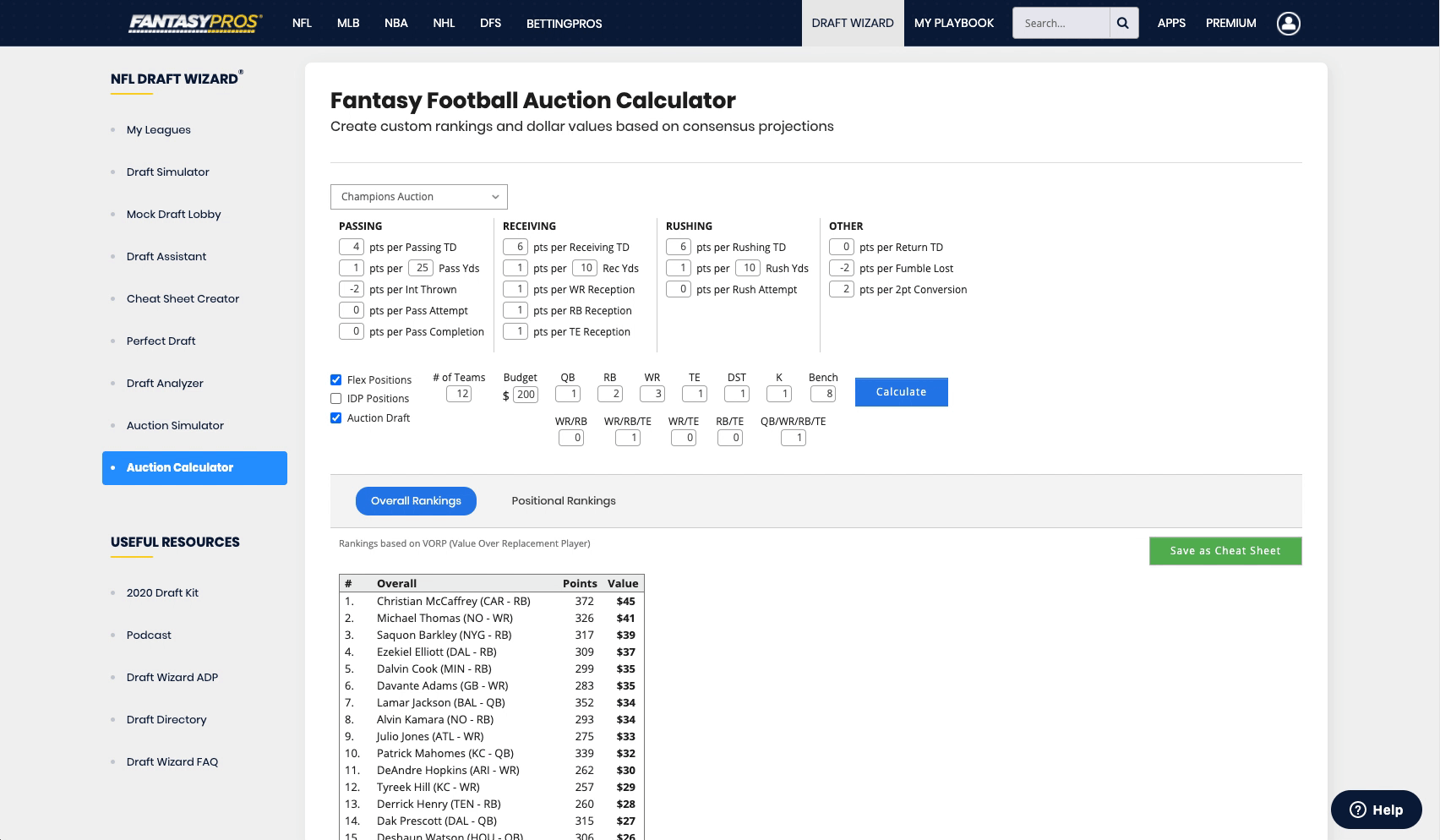 superflex auction values