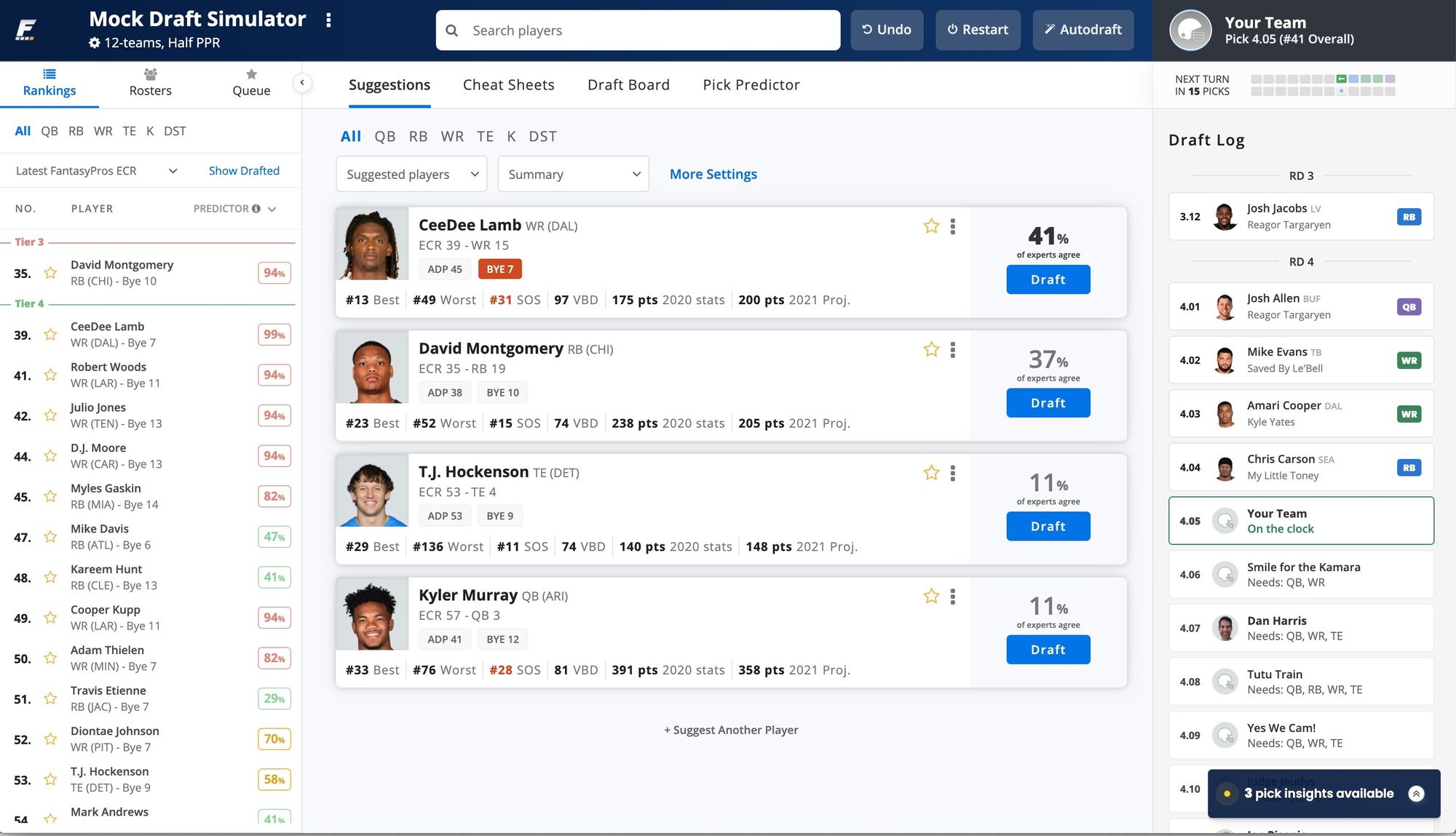 How do I pick my cheat sheet while using the Draft Assistant or Draft  Simulator? – FantasyPros