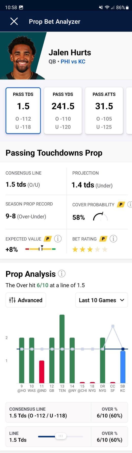 Where do you get player prop bets to make decisions on your