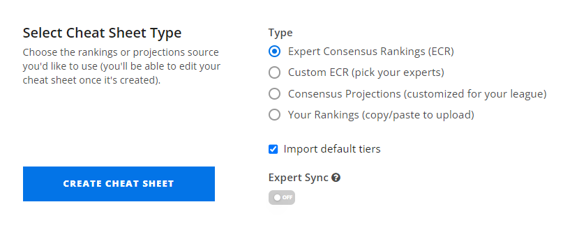 Image showing Cheat Sheet Creator settings.