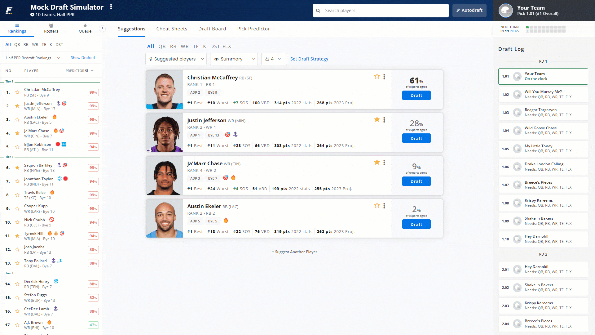 2023 Fantasy Football Mock Draft Simulator - Free Draft Software