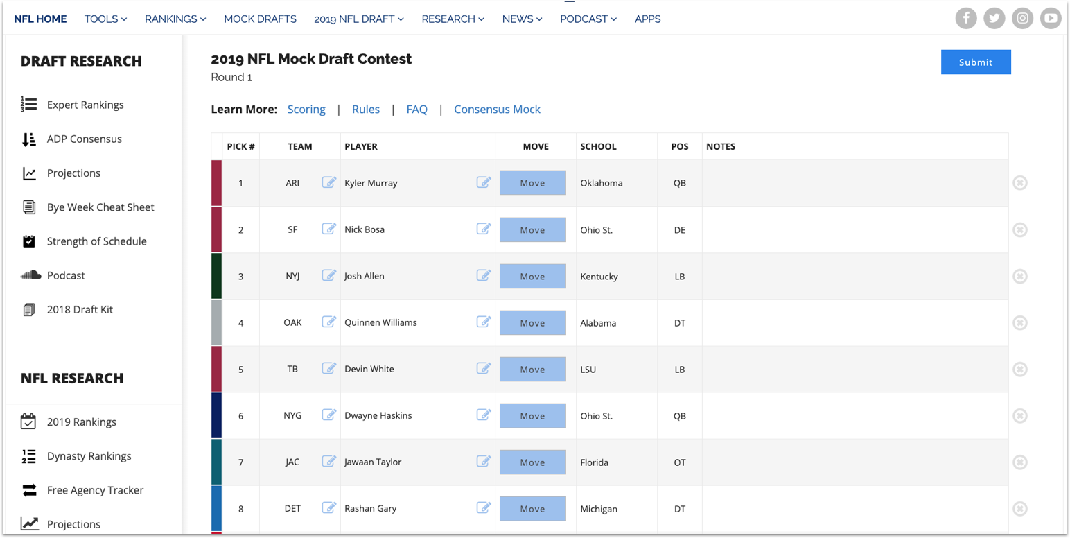 A quick and painless football picking contest 