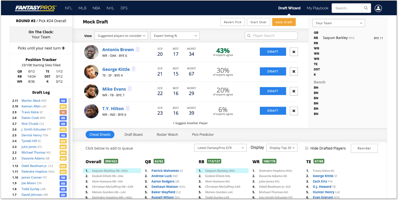 Fantasy Football Draft Assistant Software - Your Live Draft Helper