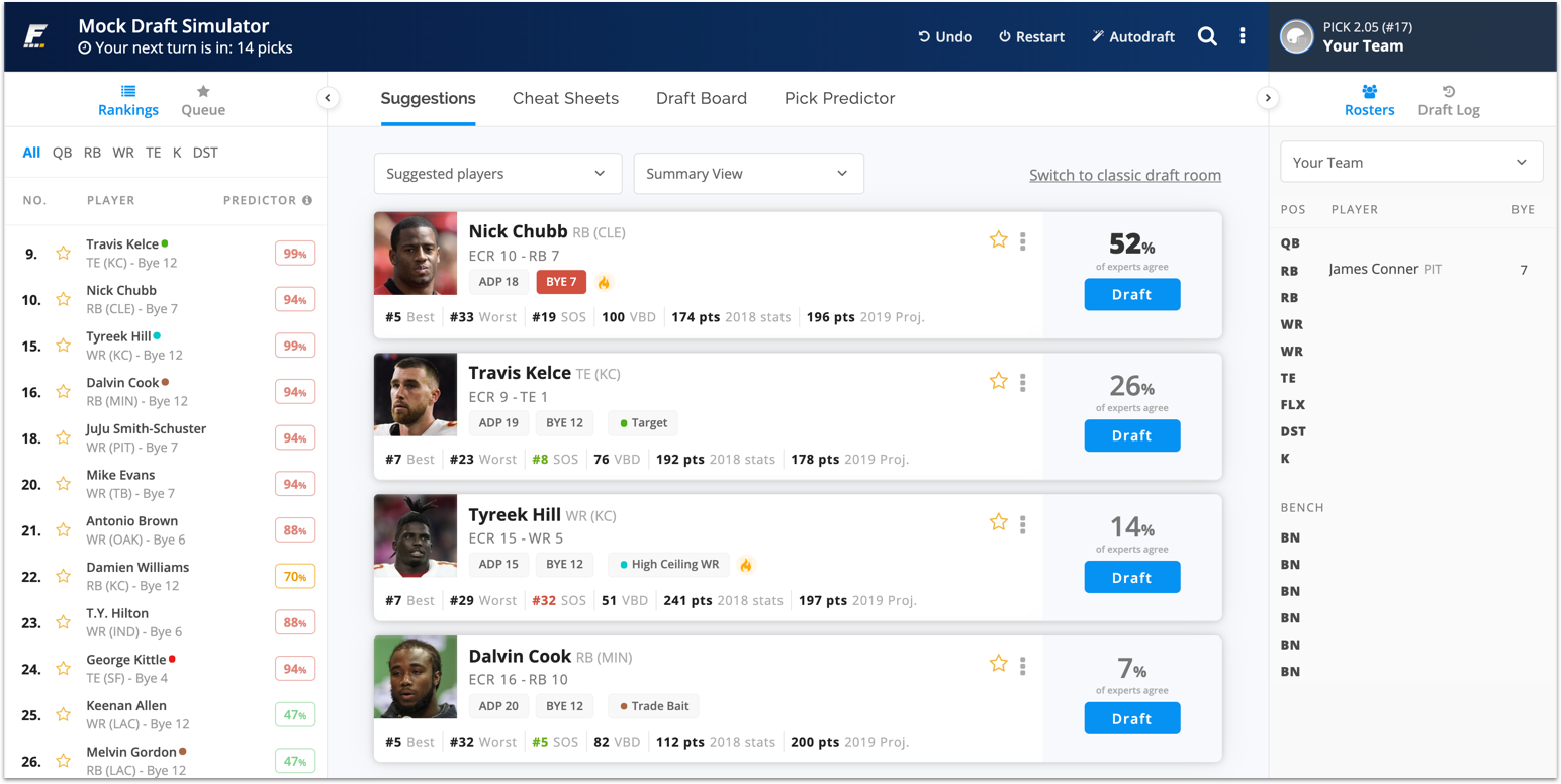 8/9/2019] Huge Update to Draft Wizard Simulator Now Available for Fantasy  Football