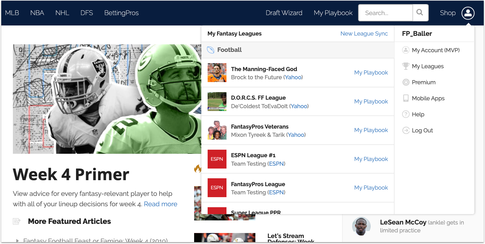 [9/30/2019] My Leagues 2.0: Sync and Access Leagues Easier Than Ever Before