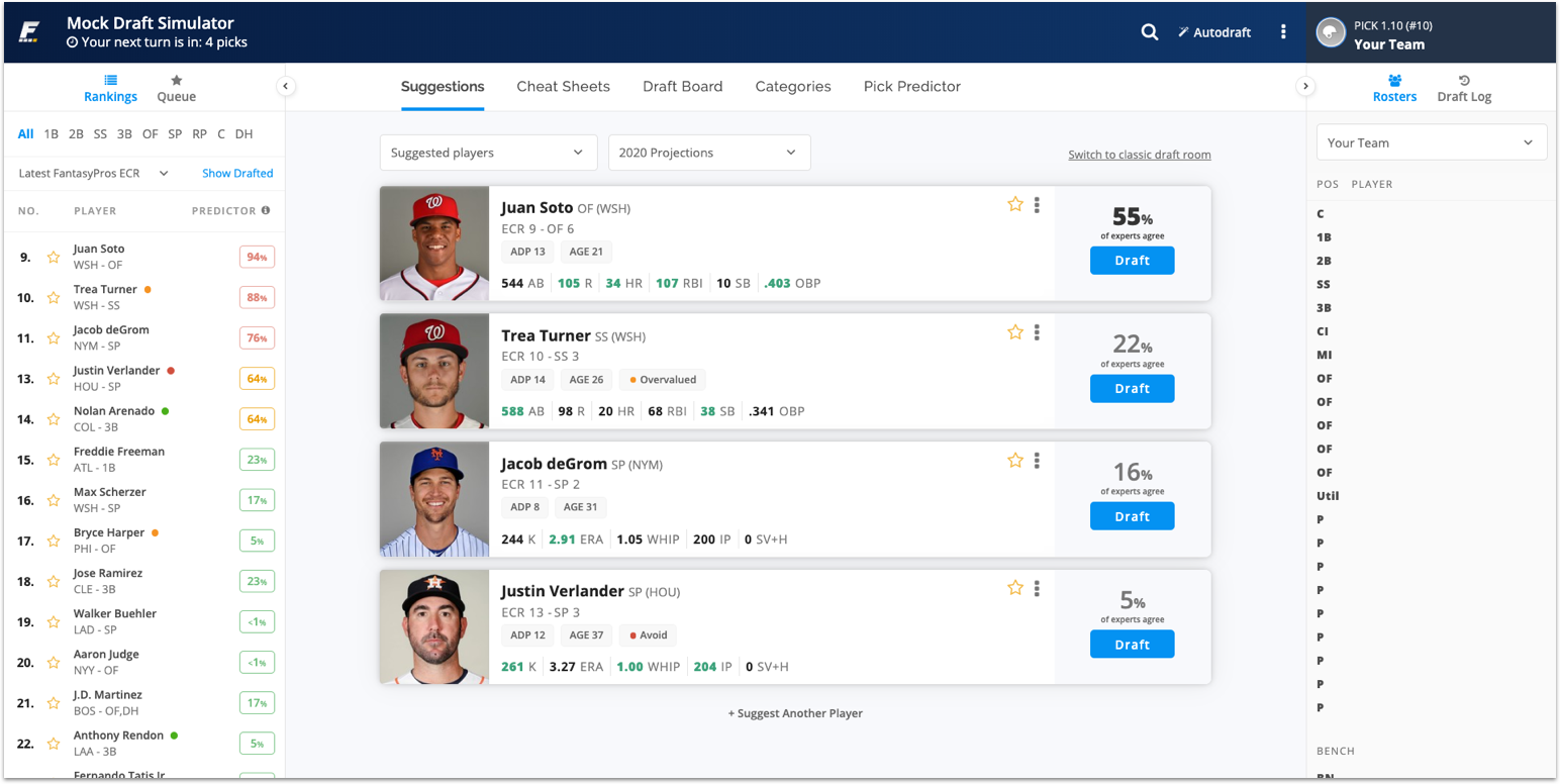 [2/24/2020] Major Draft Wizard Update for Fantasy Baseball