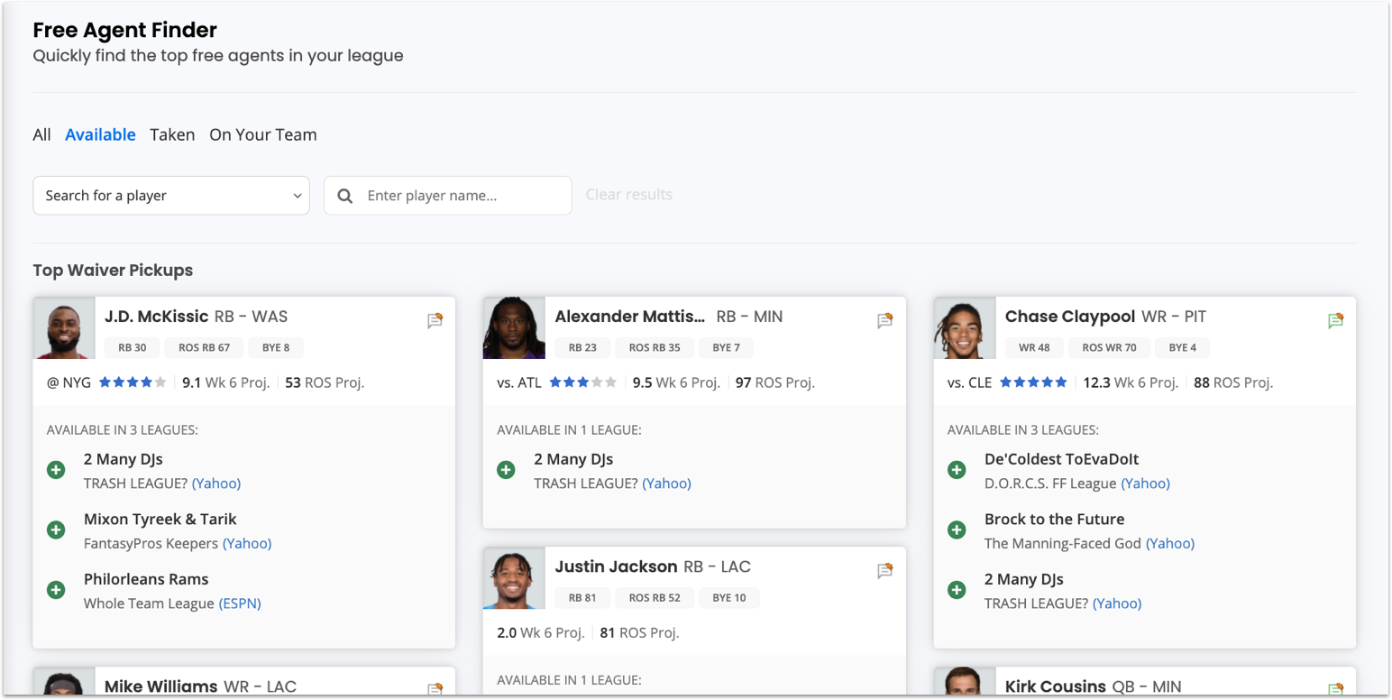 [10/13/2020] Free Agent Finder Update: Improve Your Team, Now in HD