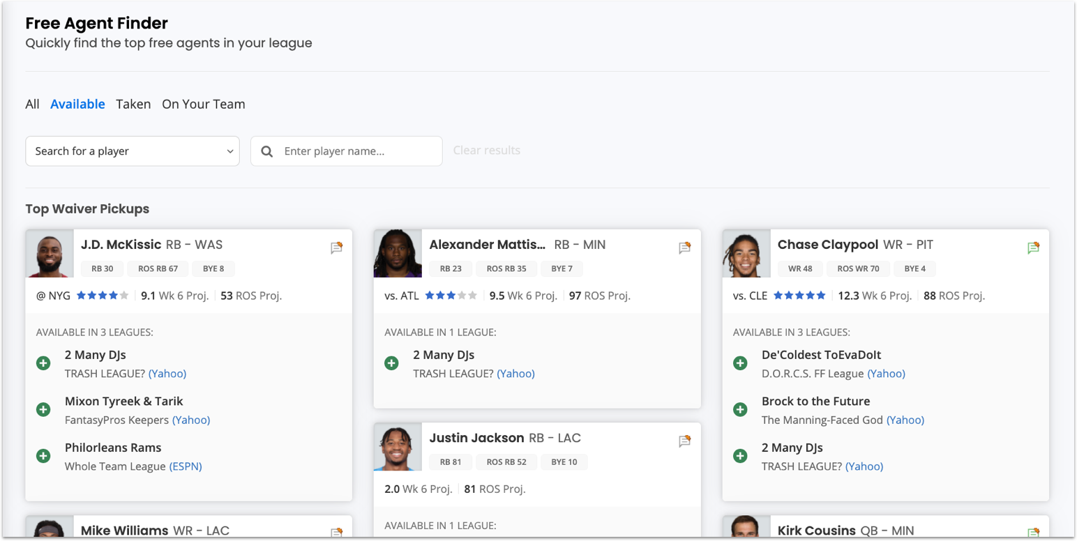 10/13/2020] Free Agent Finder Update: Improve Your Team, Now in HD