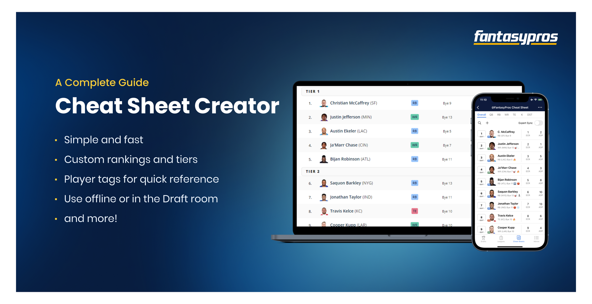 How to make the most of the FantasyPros Cheat Sheet Creator