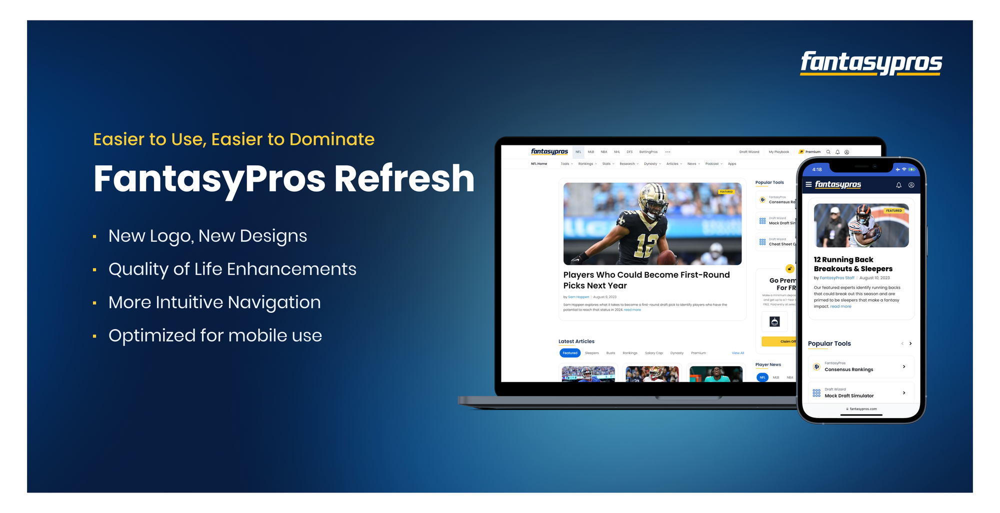 FantasyPros Site Refresh: Easier to Use, Easier to Dominate