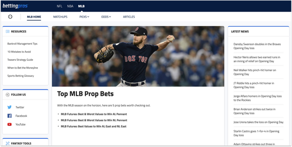 [3/28/2019] BettingPros: Now with MLB and NBA flavors