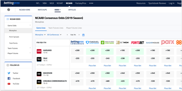 [2/7/2020] BettingPros Adds NCAA Basketball, Just in Time for March Madness